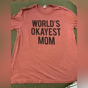 Bella Canvas Red 'World's Okayest Mom' Tee